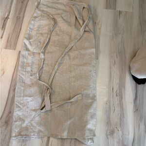 OZMA Beige Linen Wrap Skirt